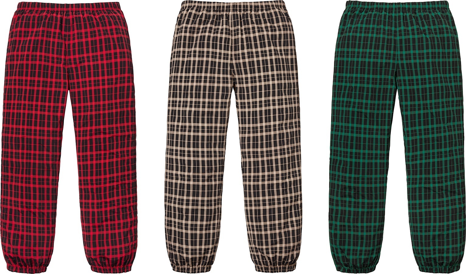 Nylon Plaid Track Pant